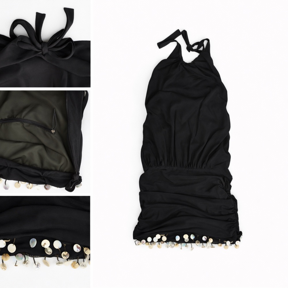 Edikted Backless Mini Dress with Shell Embellishments